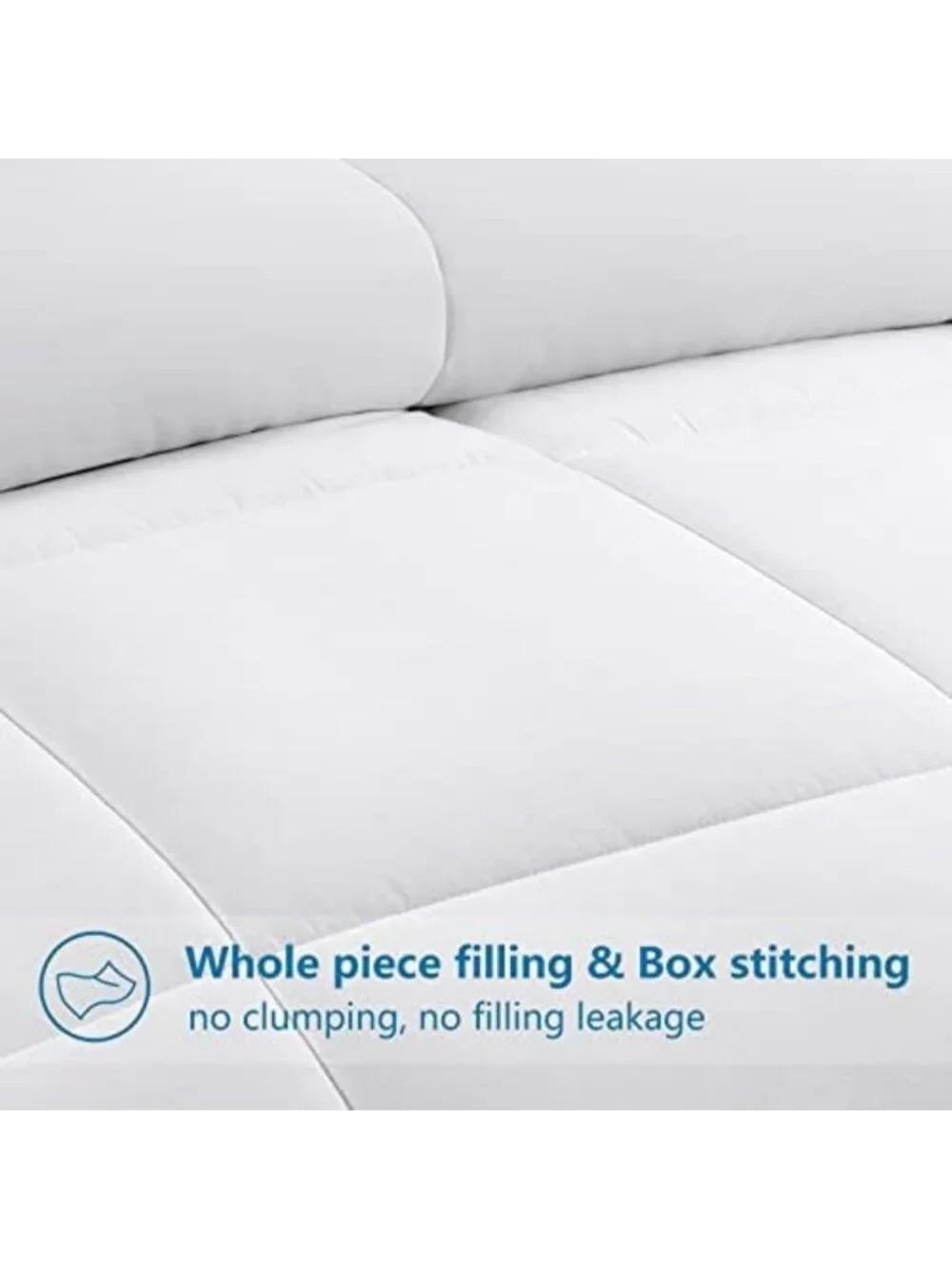 Cozy Queen Size Down Alternative Comforter - Soft, White, 88x88 Inches